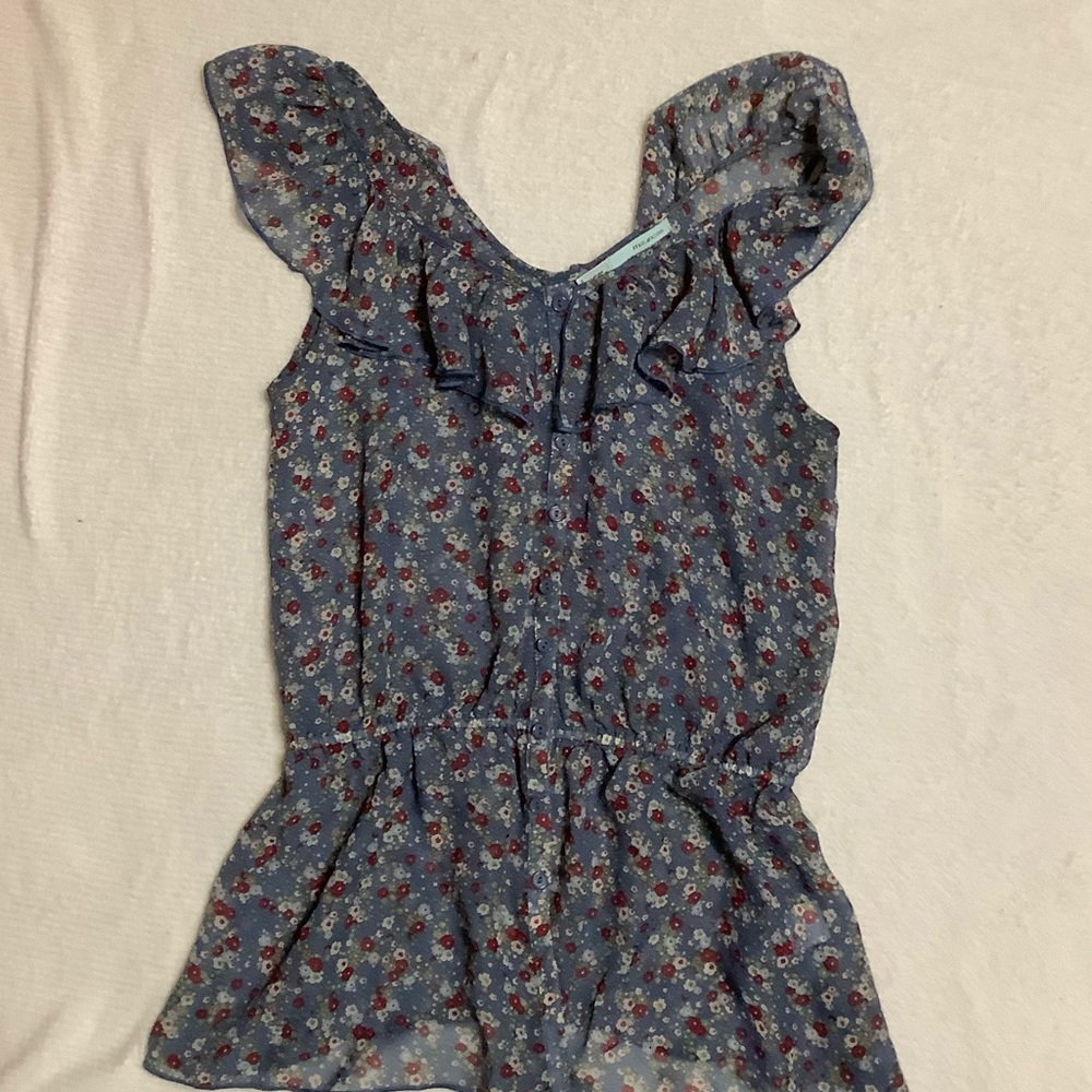 3/$20. MAURICES Sheer country blue w/white & red flowers